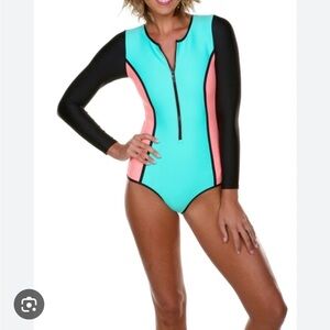 Body Glove Colorblock Black, Green, Peach One Piece Swimsuit